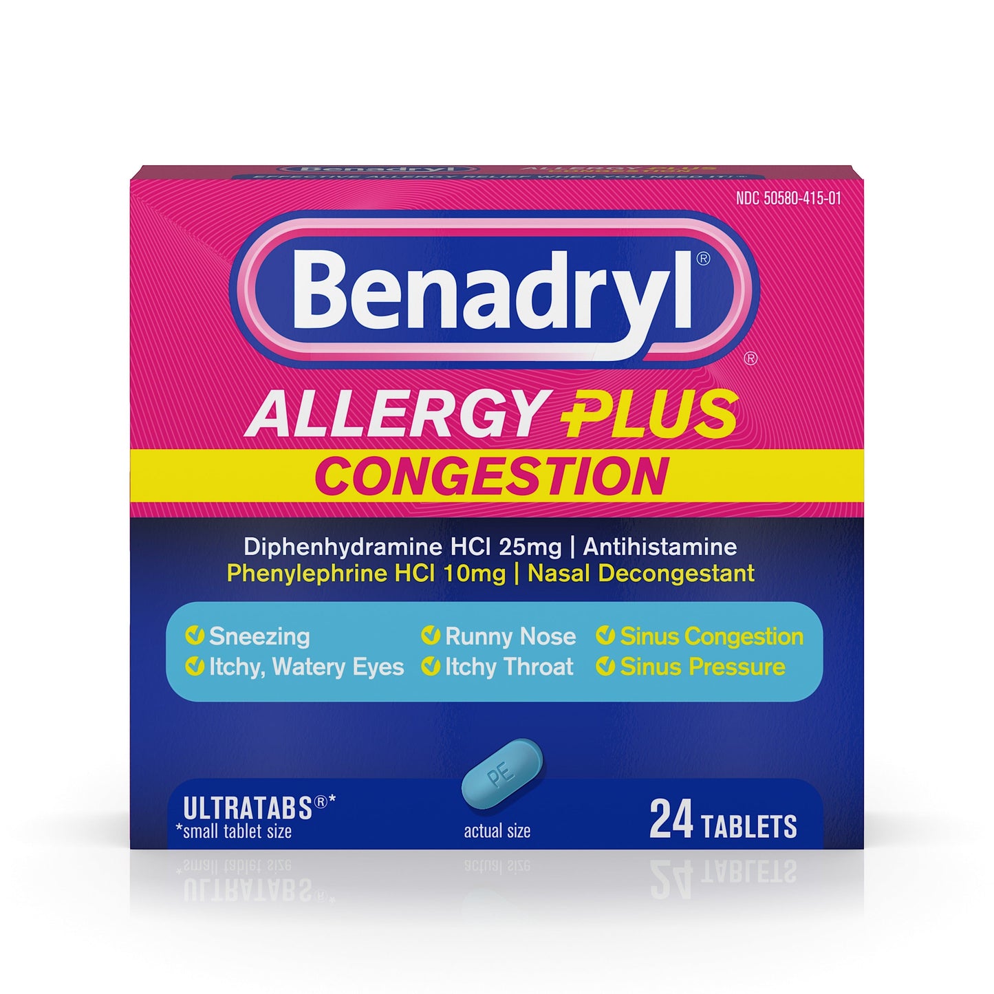 Benadryl Allergy Plus Congestion Tablets 24 Tabs by Benadryl