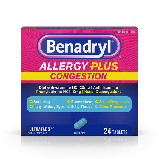 Benadryl Allergy Plus Congestion Tablets 24 Tabs by Benadryl