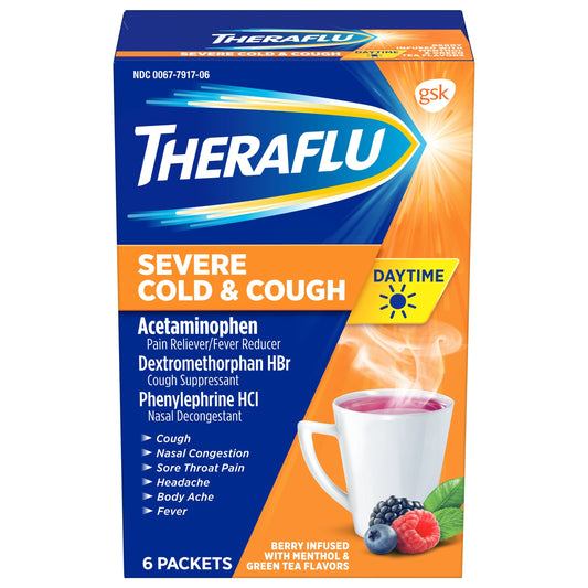Acetaminophen, Theraflu, Cold/Cough, 6/PK, Orange