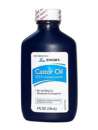 SWAN Castor Oil USP 100% Stimulant Laxative 4 FL OZ - for Relief of Occasional Constipation