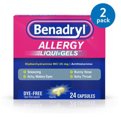 BENADRYL ALLERGY DYE FREE LIQUIGEL 24CT