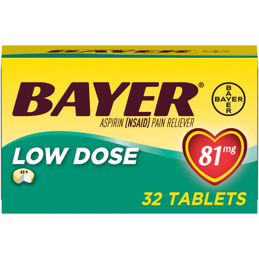 BAYER ASPIRIN LOW DOSE 81MG TABLET 32CT

 