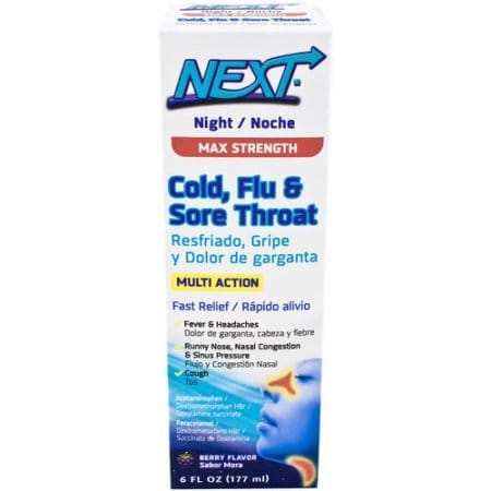 Next Night Severe. Cold Flu & Sore Throat 6 Fl Oz